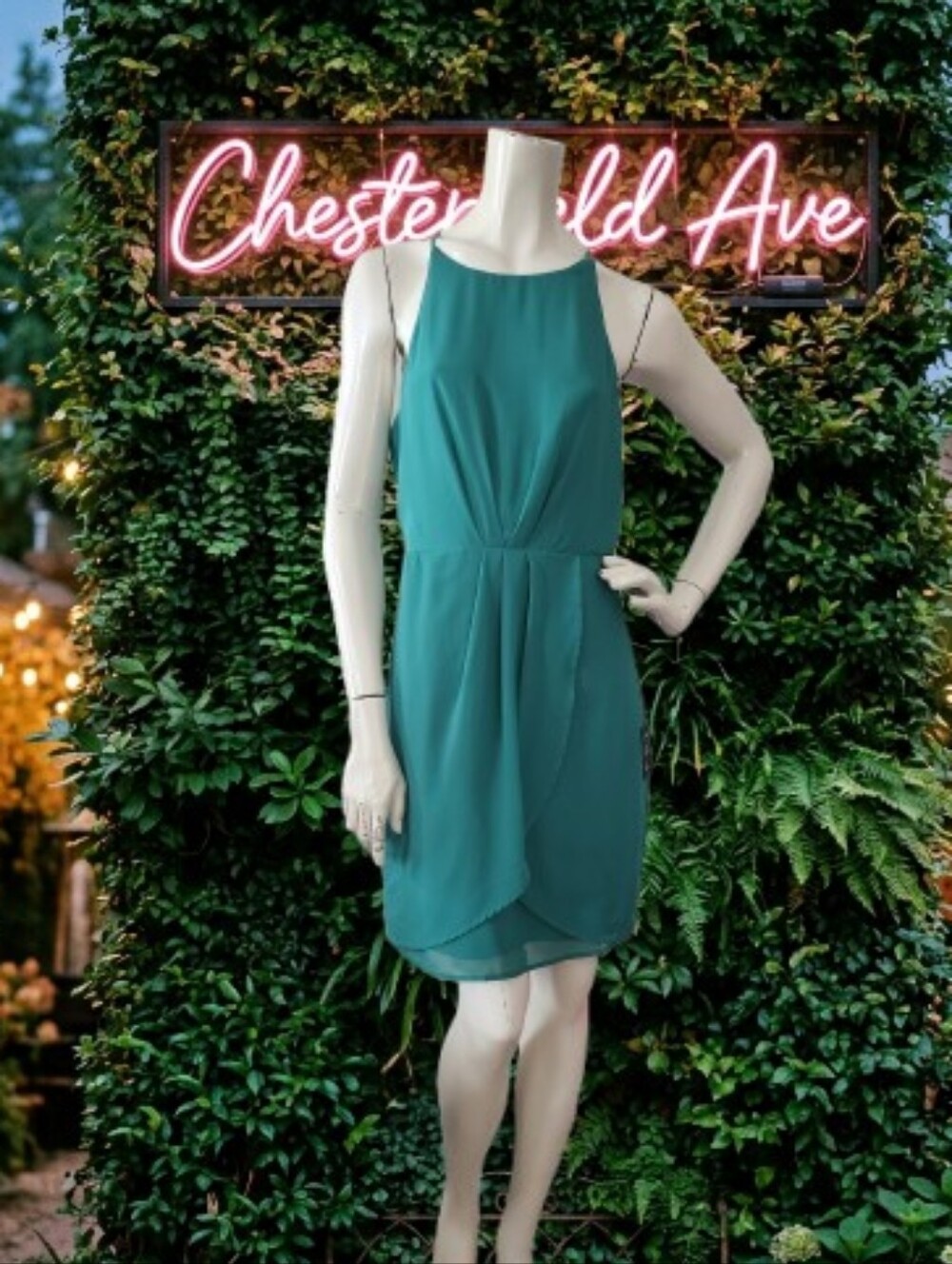 Lulu's Sleeveless Cocktail Dress Women's M Green NEW